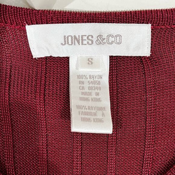 NEW Jones & Co. Rayon Classic Longline V Neck Button Front Semi Sheer Sweater S - Picture 13 of 15